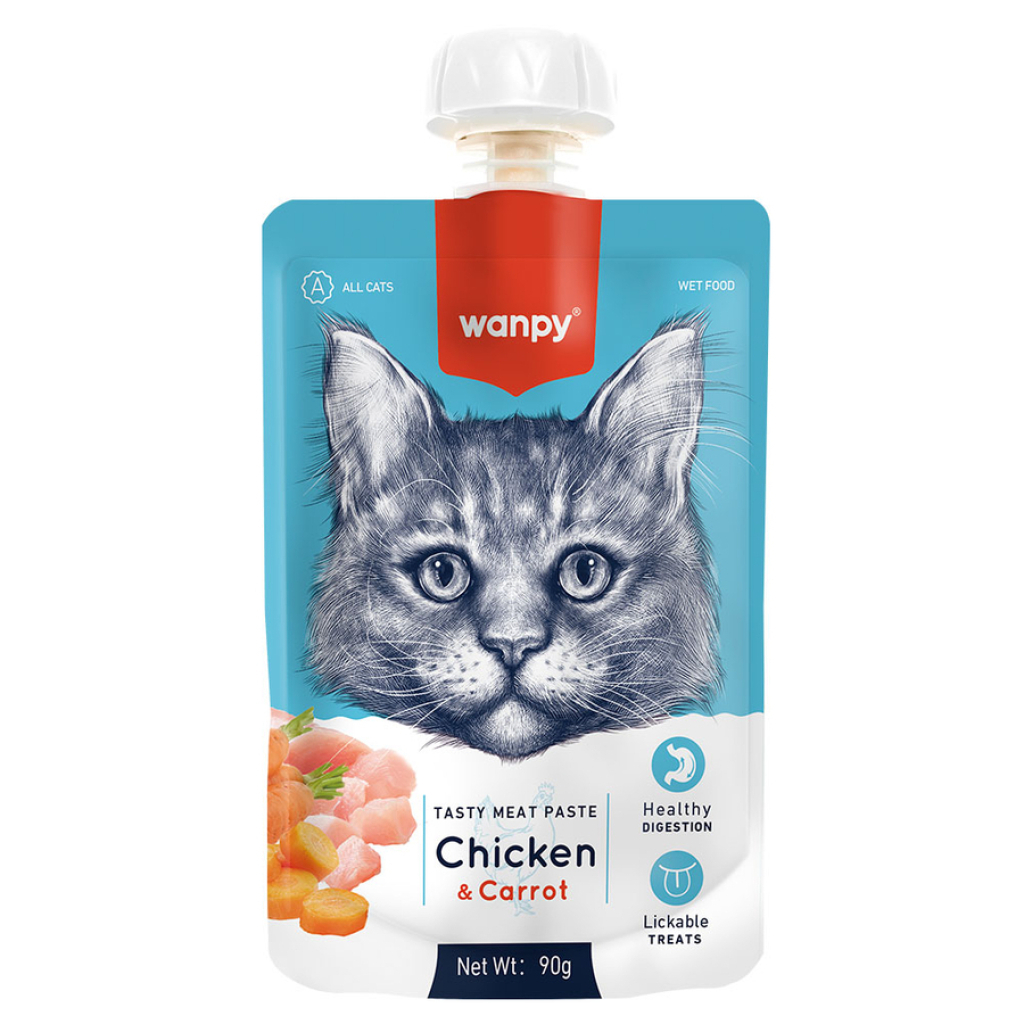 6927749871514 Wanpy Tavuklu ve Havuçlu Ezme Kedi Ödül Maması 90 Gr