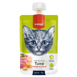 New Arrivals Wanpy Ton Balıklı Tavuklu ve Havuçlu Ezme Kedi Ödül Maması 90 Gr