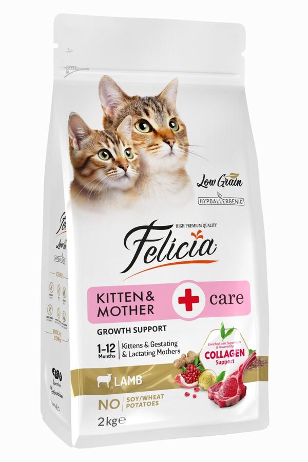 8681299606689 Felicia Düşük Tahıllı Hypoallergenic Kuzu Etli Yavru Kedi Maması 2 Kg