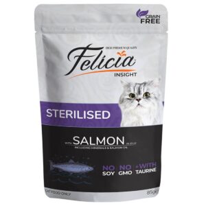 Felicia Tahılsız Somonlu Kısırlaştırılmış Pouch Kedi Konservesi 85 Gr