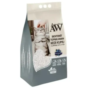 Animal World Aktif Karbonlu Bentonit Topaklanan İnce Taneli Kedi Kumu 10 Lt