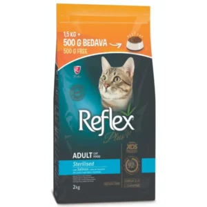 Reflex Plus Somonlu Kısırlaştırılmış Yetişkin Kedi Maması 1,5 Kg + 500 Gr