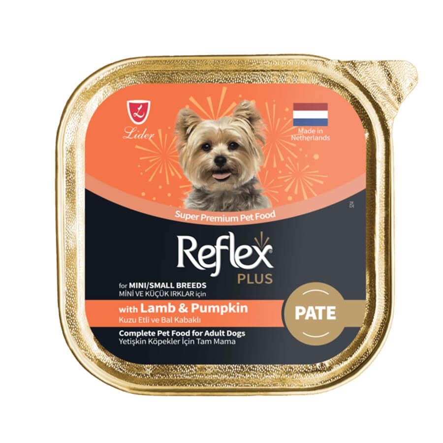 8698995032780 Reflex Plus Kuzu Etli Balkabaklı Mini ve Küçük Irk Yetişkin Köpek Konservesi 85 Gr