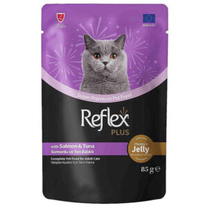 New Arrivals Reflex Plus Pouch Jelly Ton Balıklı ve Somonlu Jöleli Yetişkin Kedi Yaş Maması 85 Gr