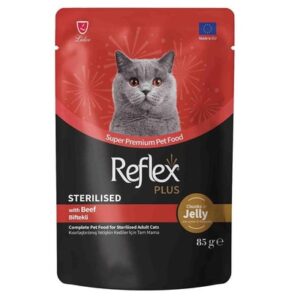 New Arrivals Reflex Plus Soslu Biftekli Kısırlaştırılmış Kedi Konservesi 85 Gr