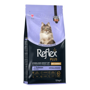 Reflex Plus Hipoalerjenik Anti-Hairball Somonlu Kısırlaştırılmış Yetişkin Kedi Maması 1,5 Kg