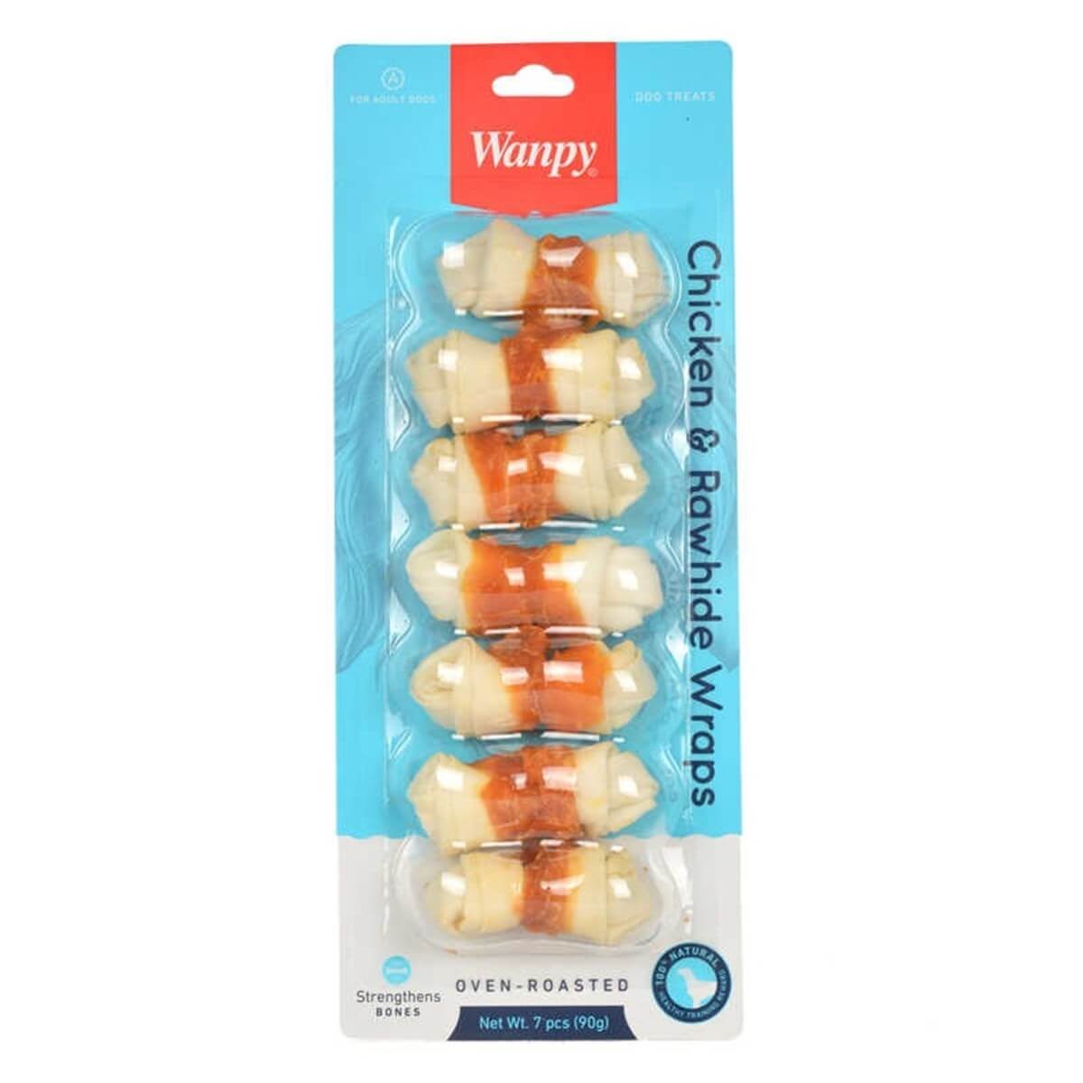 6927749810599 Wanpy Tavuk Sargılı 7'li Düğüm Çiğneme Kemiği 90 Gr