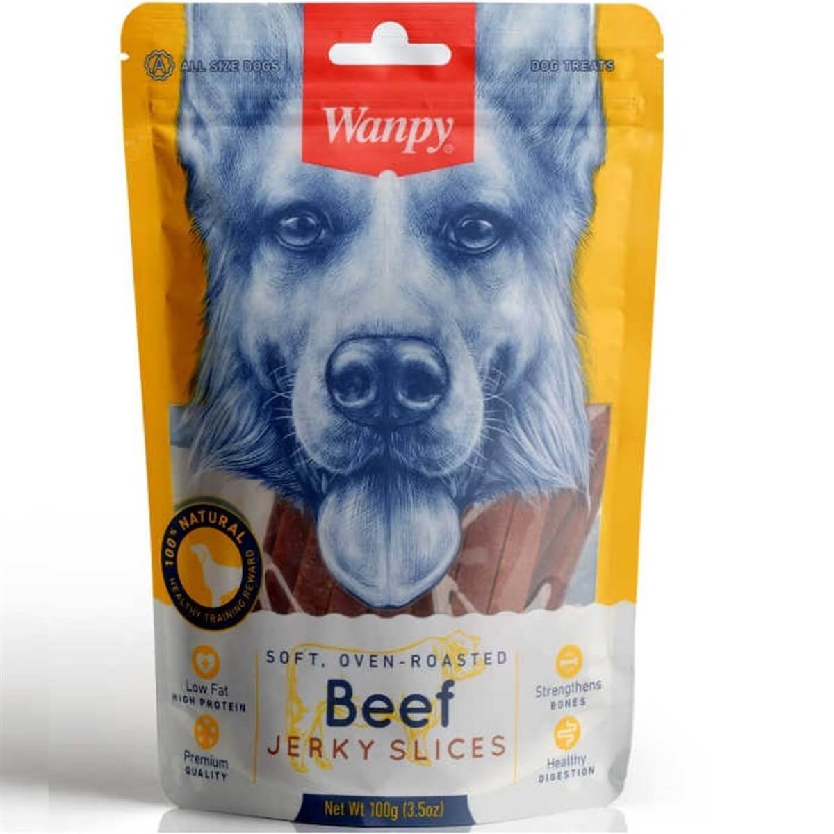 6927749830153 Wanpy Yumuşak Sığır Etli Şeritler Köpek Ödülü 100 Gr