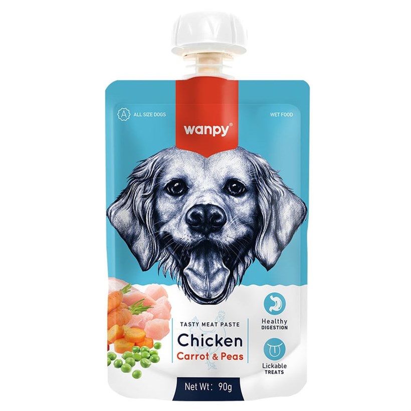 6927749870203 Wanpy Taze Tavuklu & Havuçlu Köpek Et Ezmesi 90 Gr
