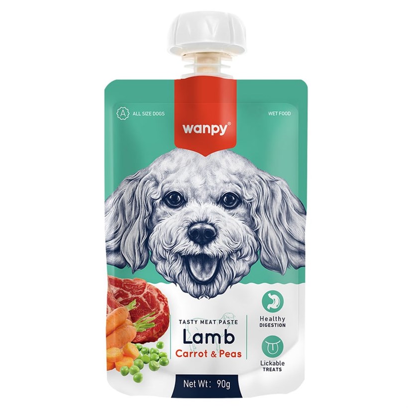 6927749870234 Wanpy Taze Kuzulu & Havuçlu Köpek Et Ezmesi 90 Gr