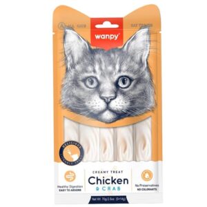 New Arrivals Wanpy Tavuk ve Yengeç Likit Kedi Ödülü 5 x 14 Gr