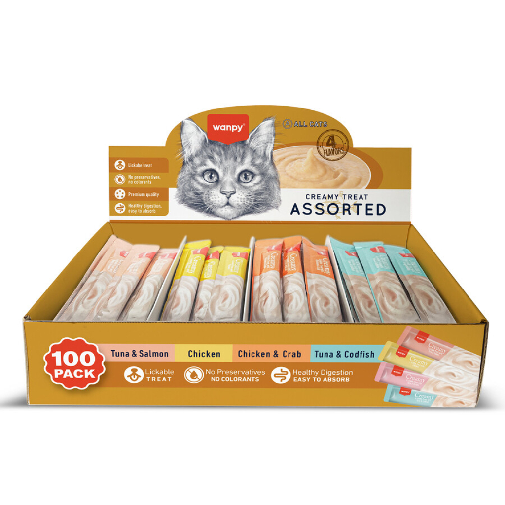 6927749871903 Wanpy Krema Kedi Ödül Maması 14 Gr 100 Adet Karışık Çeşitli