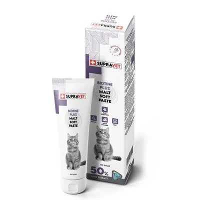 8680589182575 Supravet Biotine Plus Kediler İçin Tüy Sağlığı Güçlendirici Malt Paste 100 g
