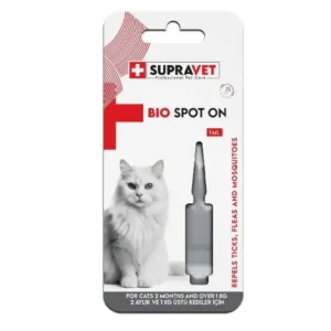 Supravet Kedi Deri ve Tüy Bakım Yağı Bit Pire Kene Dış Parazit Ense Damlası 1 ml