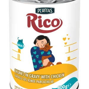 New Arrivals RICO Tavuklu Sos İçinde Parçalı Yetişkin Kedi Yaş Mama 400 Gr