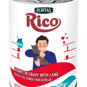 PERİTAS RICO Kuzulu Sos İçinde Parçalı Yetişkin Kedi Yaş Mama 400 g