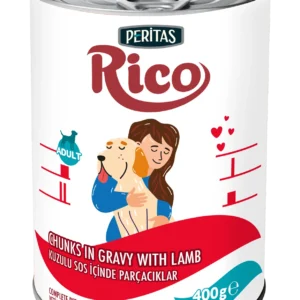 PERİTAS RICO Kuzulu Sos İçinde Parçalı Yetişkin Köpek Yaş Mama 400 g